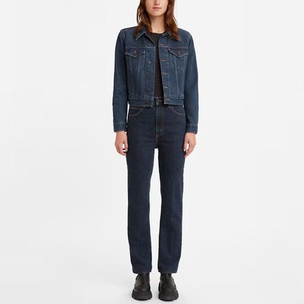 Levi's 70's High Rise Slim Straight Jeans in Sonoma Stonewash Dark Wash Size 30